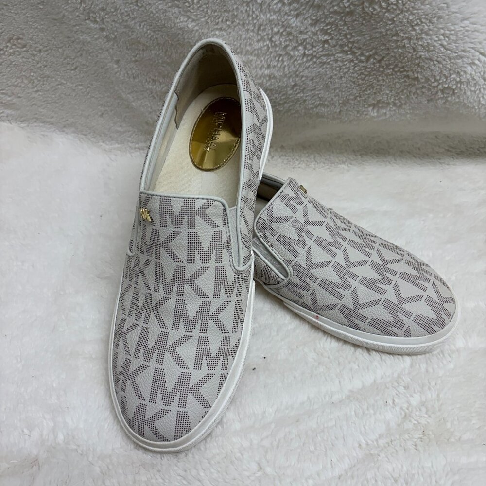 Womens Michael Kors Keaton Slip-on Sneakers White Sz 9